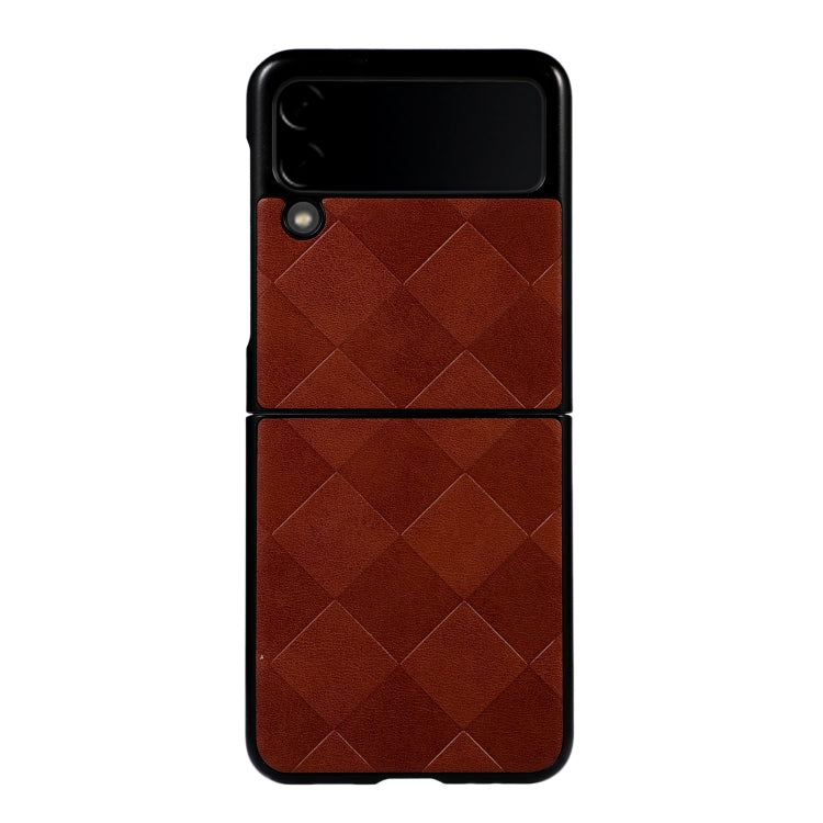 For Samsung Galaxy Z Flip 3 5G Weave Plaid PU Phone Case