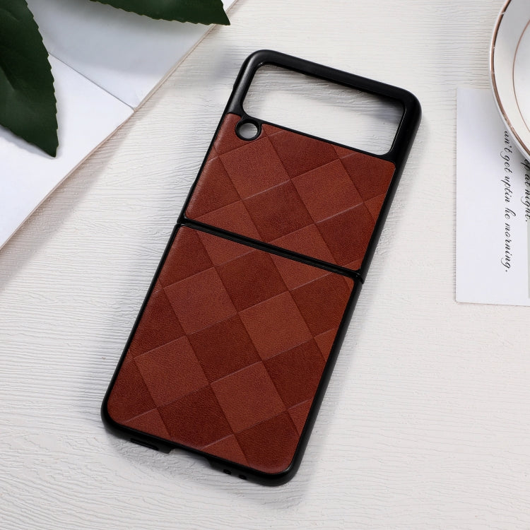 For Samsung Galaxy Z Flip 3 5G Weave Plaid PU Phone Case