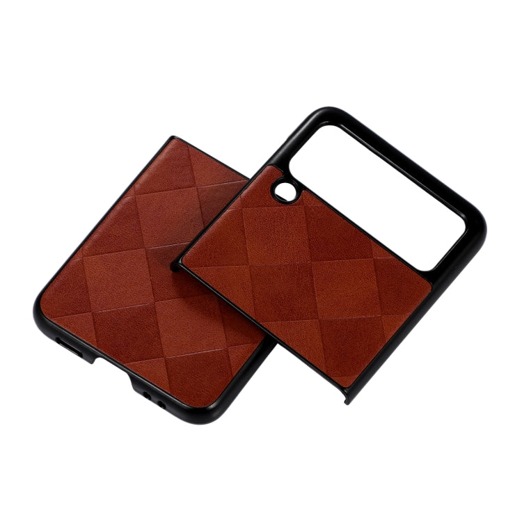 For Samsung Galaxy Z Flip 3 5G Weave Plaid PU Phone Case