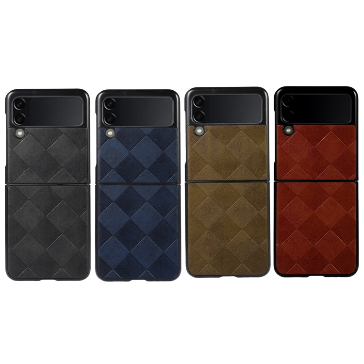 For Samsung Galaxy Z Flip 3 5G Weave Plaid PU Phone Case
