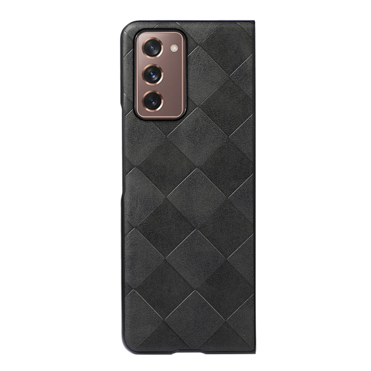 For Samsung Galaxy Z Fold2 5G Weave Plaid PU Phone Case