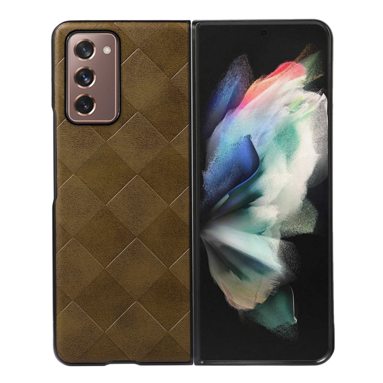 For Samsung Galaxy Z Fold2 5G Weave Plaid PU Phone Case