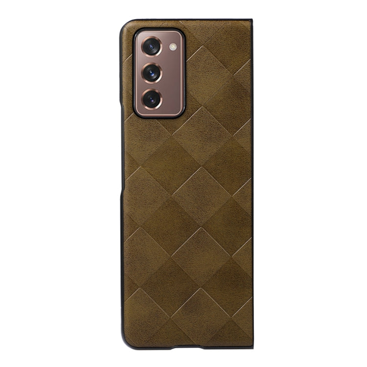 For Samsung Galaxy Z Fold2 5G Weave Plaid PU Phone Case