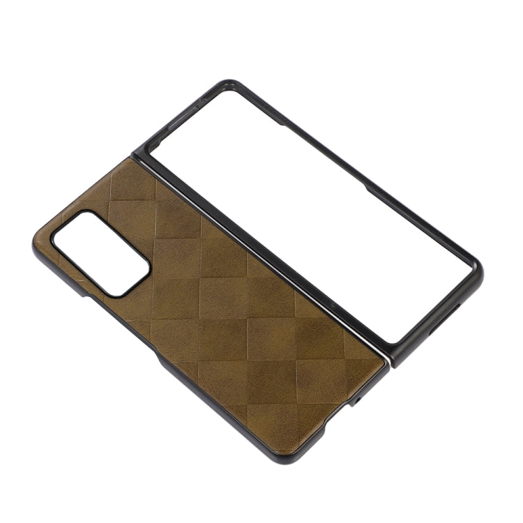 For Samsung Galaxy Z Fold2 5G Weave Plaid PU Phone Case