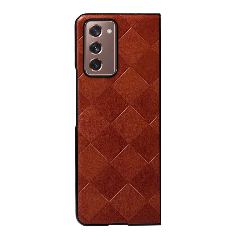 For Samsung Galaxy Z Fold2 5G Weave Plaid PU Phone Case