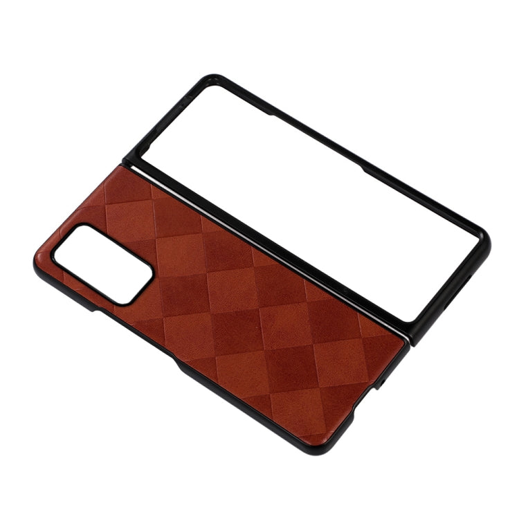 For Samsung Galaxy Z Fold2 5G Weave Plaid PU Phone Case