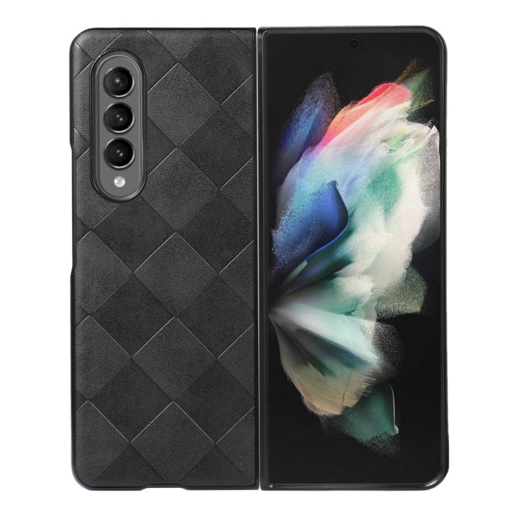 For Samsung Galaxy Z Fold3 5G Weave Plaid PU Phone Case