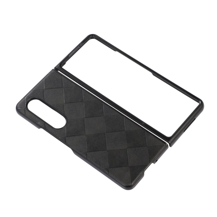For Samsung Galaxy Z Fold3 5G Weave Plaid PU Phone Case