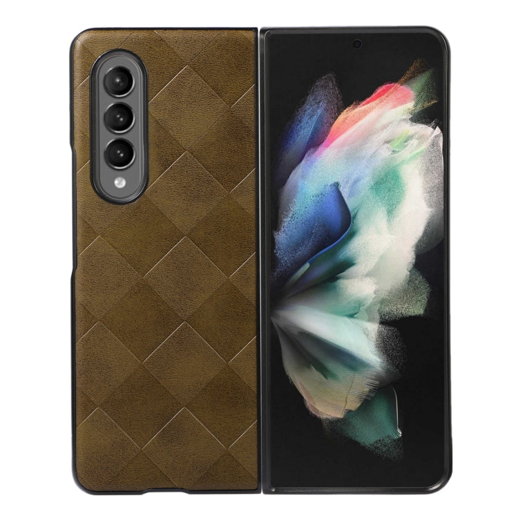 For Samsung Galaxy Z Fold3 5G Weave Plaid PU Phone Case