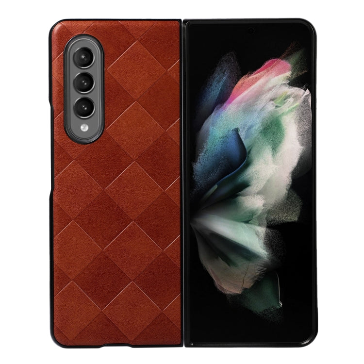 For Samsung Galaxy Z Fold3 5G Weave Plaid PU Phone Case
