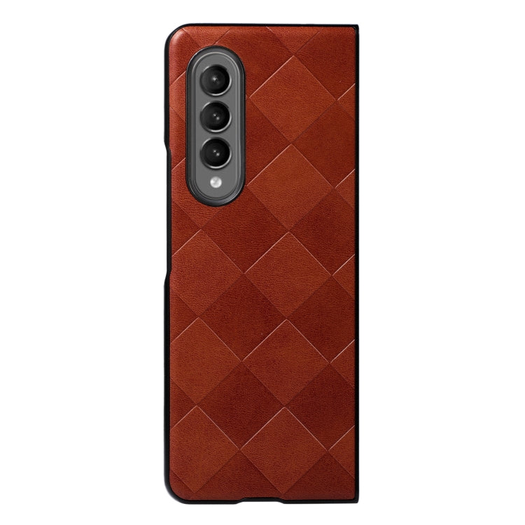 For Samsung Galaxy Z Fold3 5G Weave Plaid PU Phone Case