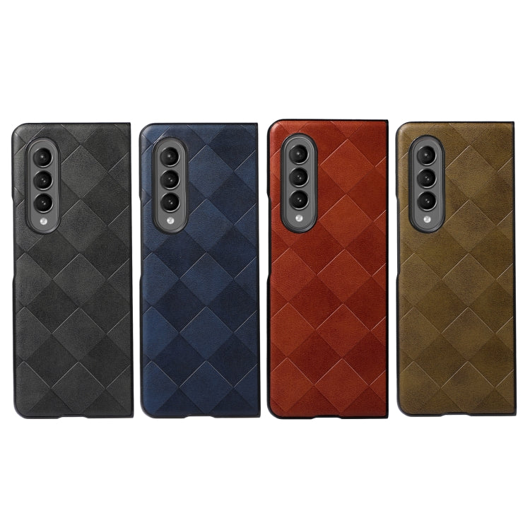 For Samsung Galaxy Z Fold3 5G Weave Plaid PU Phone Case
