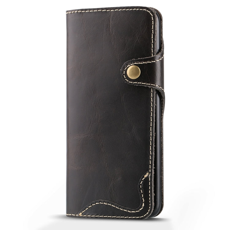 For Galaxy S8 Plus Denior Oil Wax Cowhide Magnetic Button Horizontal Flip Leather Case with Card Slots & Wallet