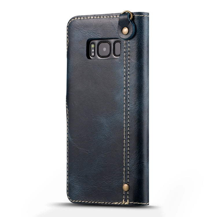For Galaxy S8 Plus Denior Oil Wax Cowhide Magnetic Button Horizontal Flip Leather Case with Card Slots & Wallet