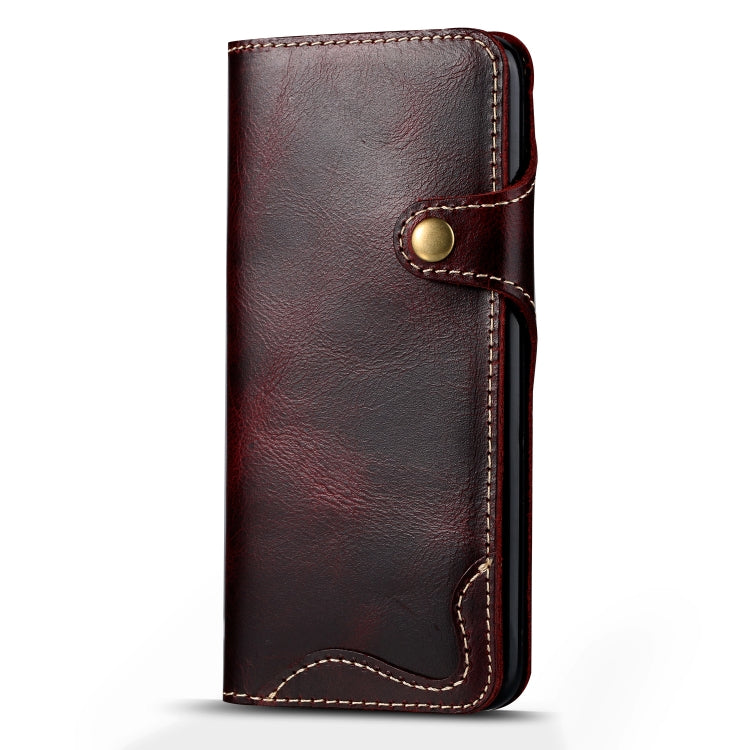 For Galaxy S8 Plus Denior Oil Wax Cowhide Magnetic Button Horizontal Flip Leather Case with Card Slots & Wallet
