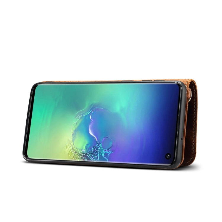 For Galaxy S9 Plus Denior Oil Wax Cowhide Magnetic Button Horizontal Flip Leather Case with Card Slots & Wallet