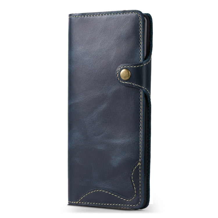 For Galaxy S9 Plus Denior Oil Wax Cowhide Magnetic Button Horizontal Flip Leather Case with Card Slots & Wallet