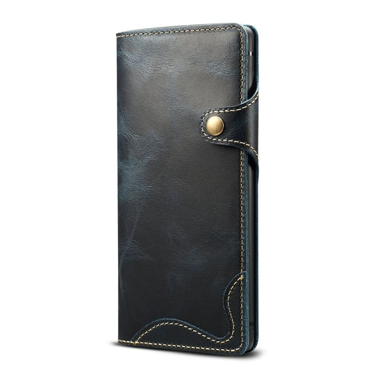 For Galaxy Note9 Denior Oil Wax Cowhide Magnetic Button Horizontal Flip Leather Case with Card Slots & Wallet