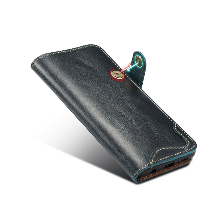For Galaxy S10 Denior Oil Wax Cowhide Magnetic Button Horizontal Flip Leather Case with Card Slots & Wallet