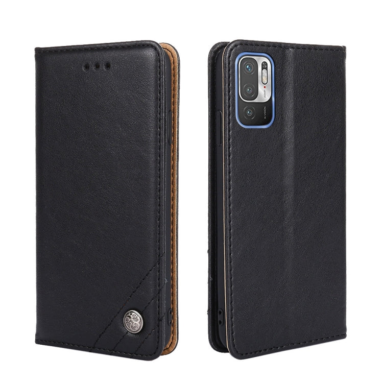 For  Xiaomi Poco M3 Pro 5G Non-Magnetic Retro Texture Leather Phone Case