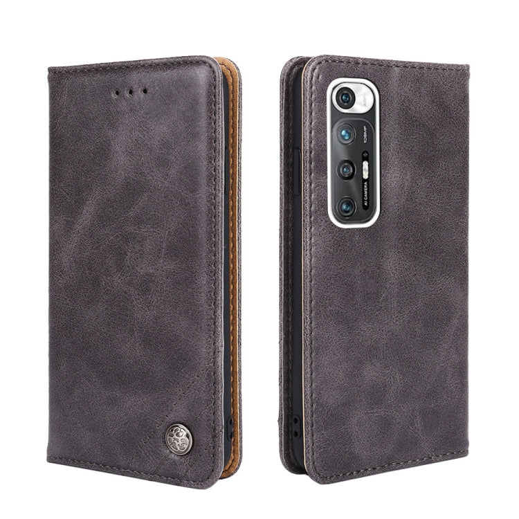 For Xiaomi Mi 10S Non-Magnetic Retro Texture Leather Phone Case