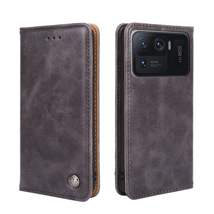 For Xiaomi Mi 11 Ultra Non-Magnetic Retro Texture Leather Phone Case