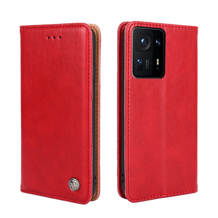 For Xiaomi Mi Mix 4 Non-Magnetic Retro Texture Leather Phone Case
