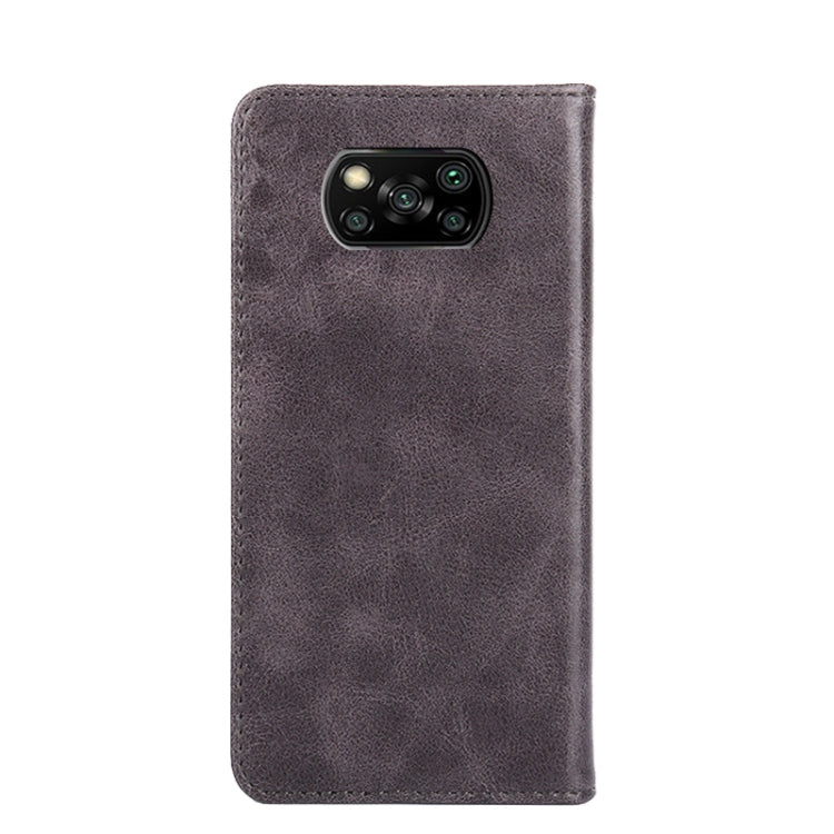 For Xiaomi Poco X3 NFC Non-Magnetic Retro Texture Leather Phone Case