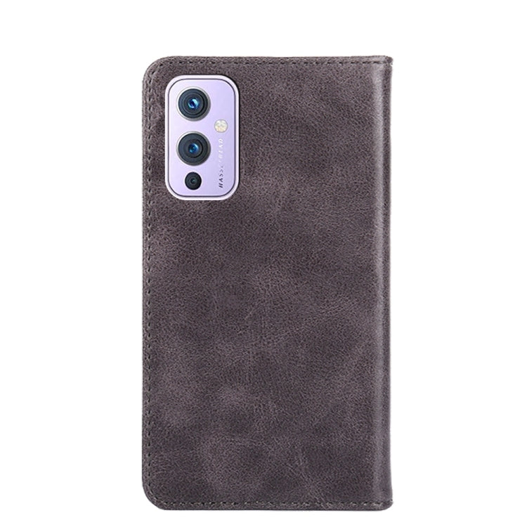 For OnePlus 9 Non-Magnetic Retro Texture Horizontal Flip Leather Case with Holder & Card Slots & Wallet