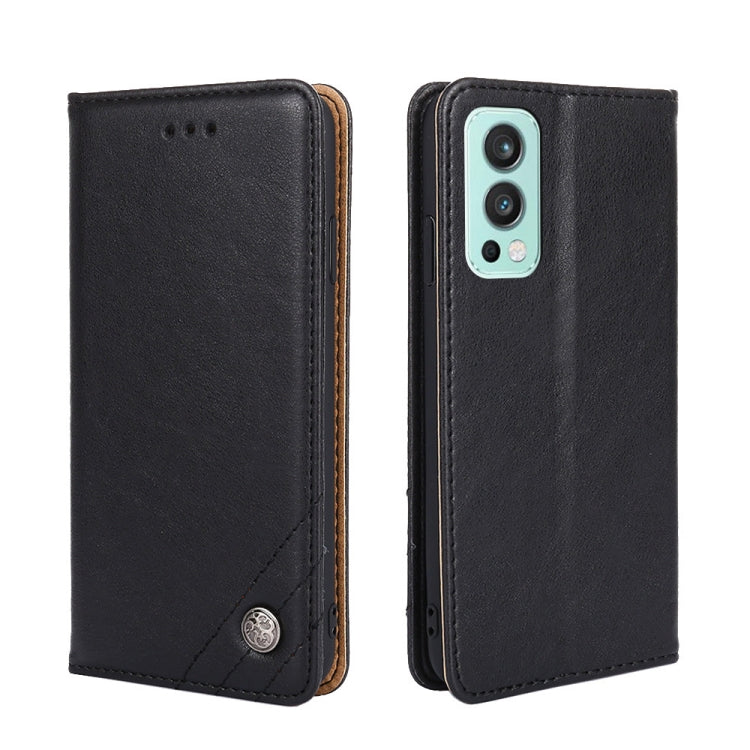 For OnePlus Nord 2 5G Non-Magnetic Retro Texture Horizontal Flip Leather Case with Holder & Card Slots & Wallet