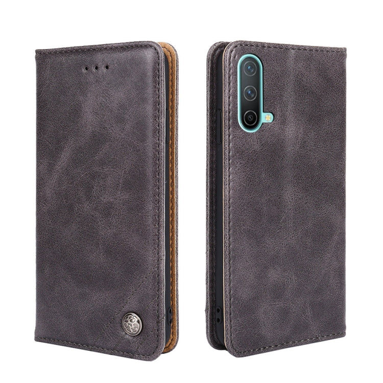 For OnePlus Nord CE 5G Non-Magnetic Retro Texture Horizontal Flip Leather Case with Holder & Card Slots & Wallet