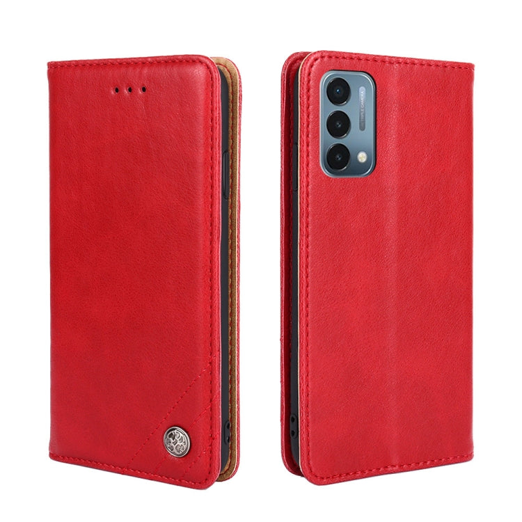 For OnePlus Nord N200 5G Non-Magnetic Retro Texture Horizontal Flip Leather Case with Holder & Card Slots & Wallet