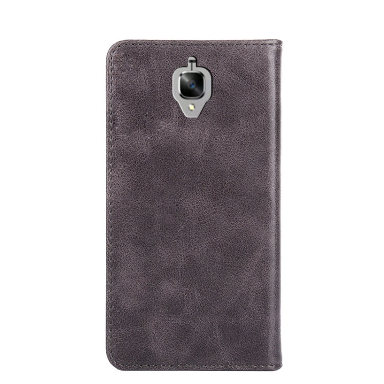 For OnePlus 3 Non-Magnetic Retro Texture Horizontal Flip Leather Case with Holder & Card Slots & Wallet