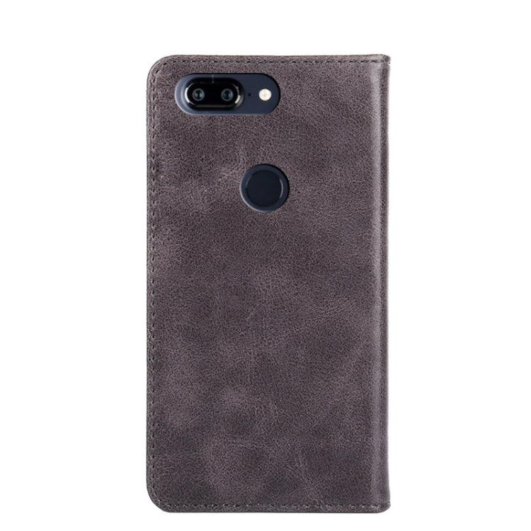 For OnePlus 5T Non-Magnetic Retro Texture Horizontal Flip Leather Case with Holder & Card Slots & Wallet