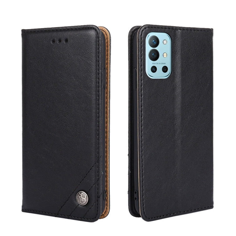 For OnePlus 9R Non-Magnetic Retro Texture Horizontal Flip Leather Case with Holder & Card Slots & Wallet