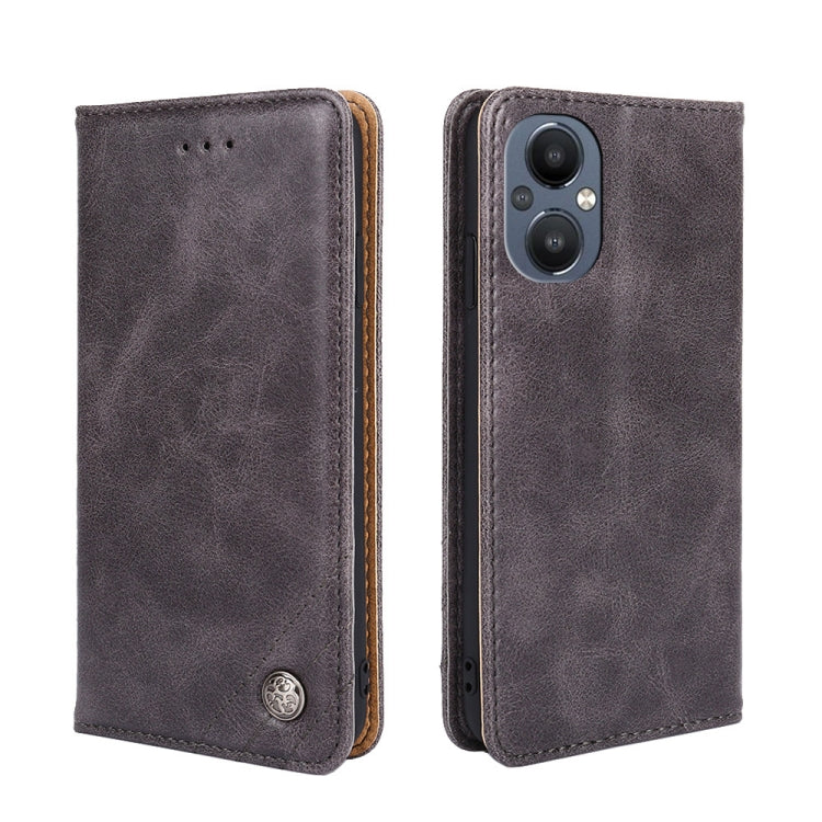 For OnePlus Nord N20 5G Non-Magnetic Retro Texture Horizontal Flip Leather Case with Holder & Card Slots & Wallet
