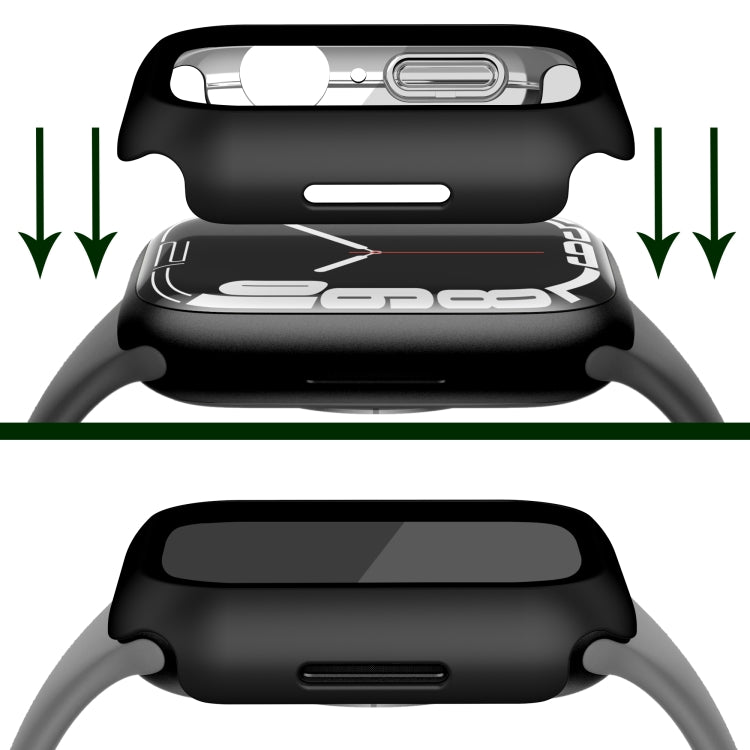 Electroplating Matte All-inclusive PC + Tempered Glass Watch Case For Apple Watch Series 8 / 7 41mm