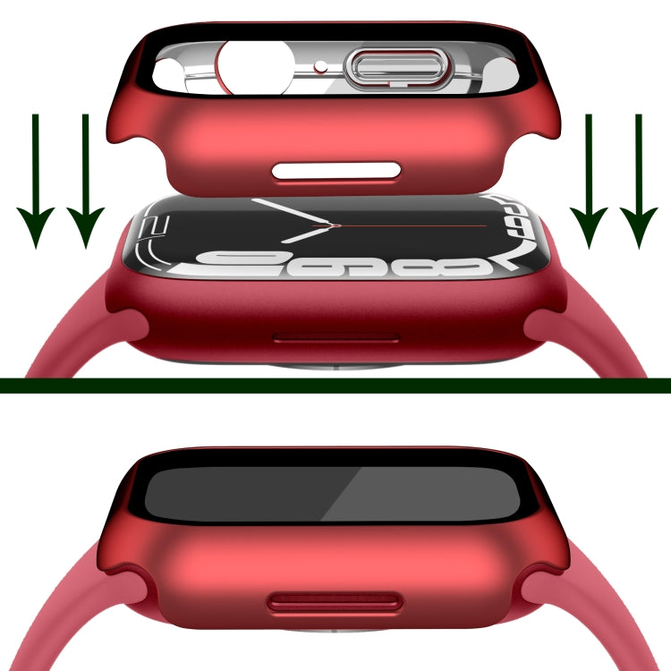 Electroplating Matte All-inclusive PC + Tempered Glass Watch Case For Apple Watch Series 8 / 7 41mm