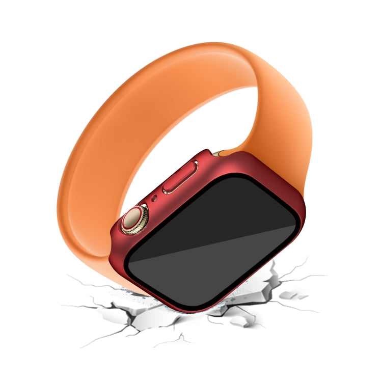 Electroplating Matte All-inclusive PC + Tempered Glass Watch Case For Apple Watch Series 8 / 7 41mm