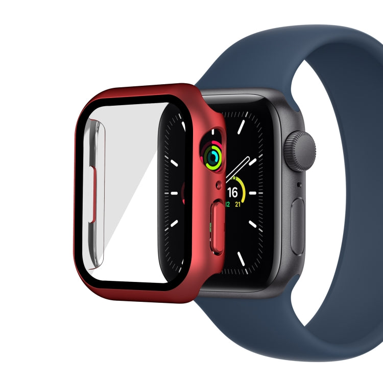Electroplating Matte All-inclusive PC + Tempered Glass Watch Case For Apple Watch Series 8 / 7 41mm