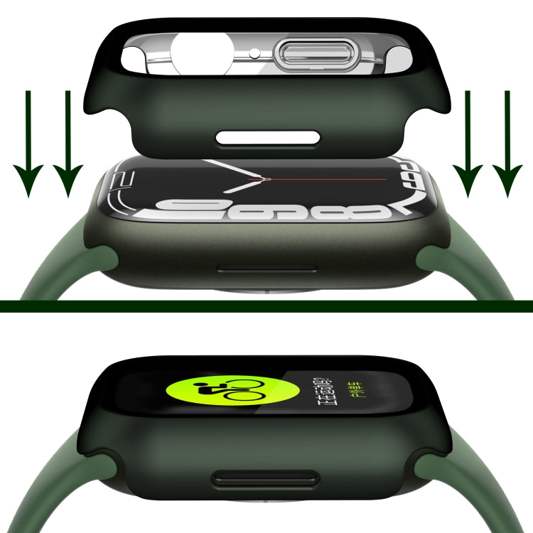 Electroplating Matte All-inclusive PC + Tempered Glass Watch Case For Apple Watch Series 8 / 7 41mm