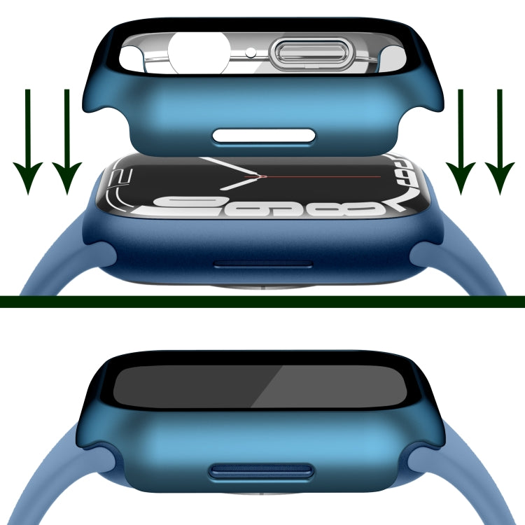 Electroplating Matte All-inclusive PC + Tempered Glass Watch Case For Apple Watch Series 8 / 7 41mm