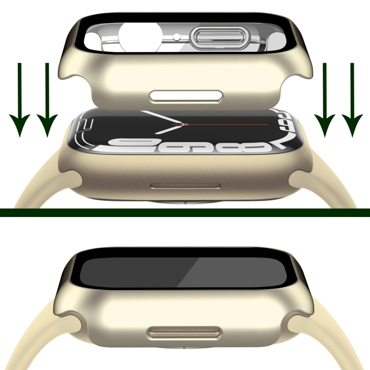 Electroplating Matte All-inclusive PC + Tempered Glass Watch Case For Apple Watch Series 8 / 7 41mm