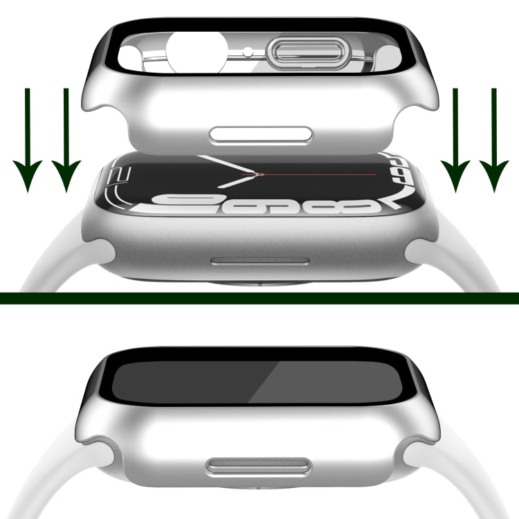 Electroplating Matte All-inclusive PC + Tempered Glass Watch Case For Apple Watch Series 8 / 7 41mm