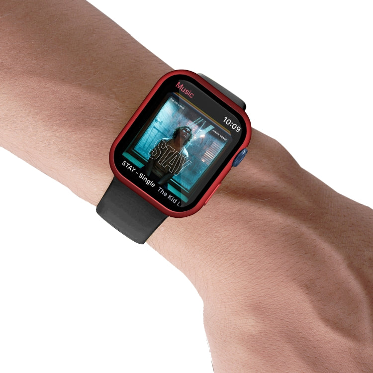 Electroplating Matte All-inclusive PC + Tempered Glass Watch Case For Apple Watch Series 8 / 7 45mm
