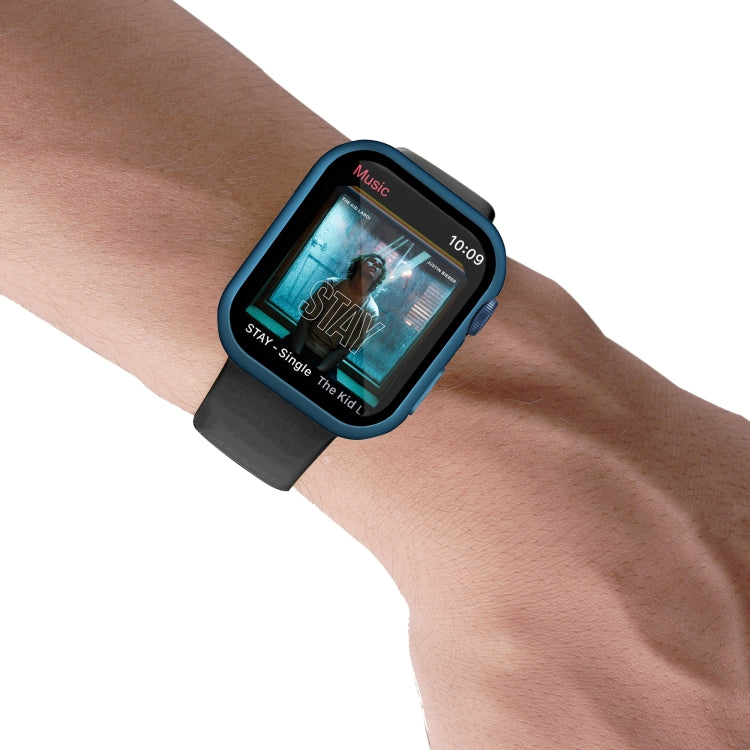 Electroplating Matte All-inclusive PC + Tempered Glass Watch Case For Apple Watch Series 8 / 7 45mm