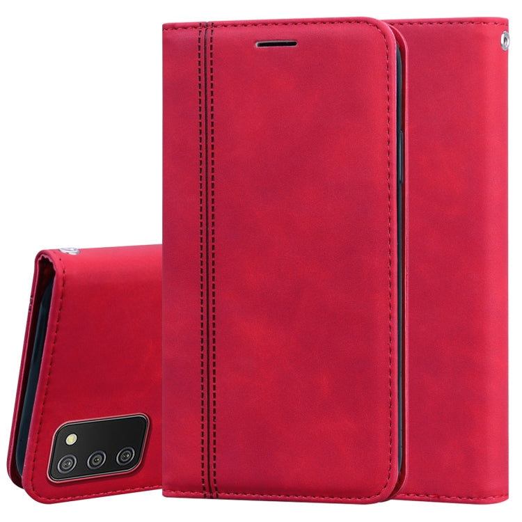 For Samsung Galaxy A03s 164mm Frosted Business Magnetic Flip Leather Phone Case