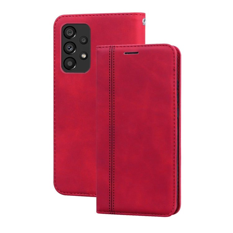 For Samsung Galaxy A33 5G Frosted Business Magnetic Flip Leather Phone Case