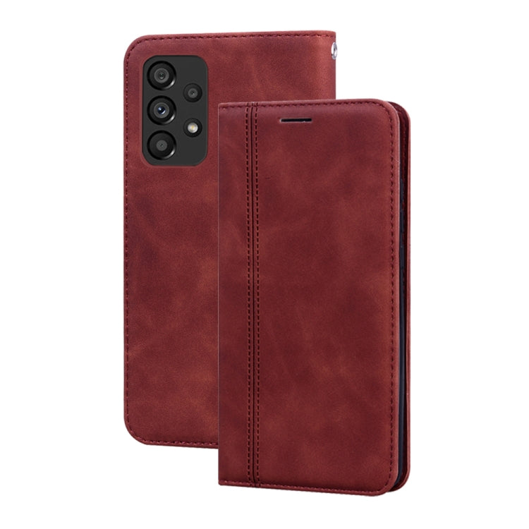 For Samsung Galaxy A33 5G Frosted Business Magnetic Flip Leather Phone Case