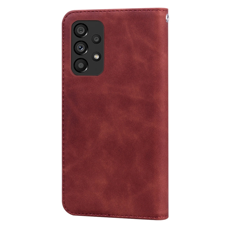 For Samsung Galaxy A33 5G Frosted Business Magnetic Flip Leather Phone Case